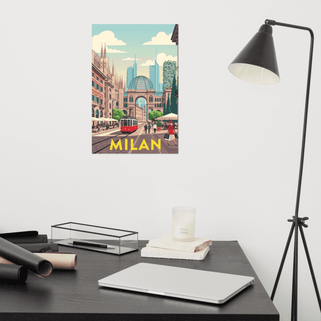 Milan / 12″×18″ Vintage Travel Poster - Milan
